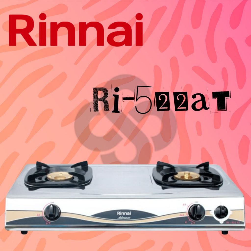 Rinnai RI522AT Kompor Gas 2 Tungku RI 522AT RI 522 AT (Timer)