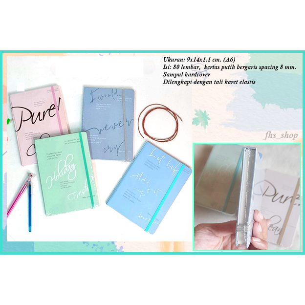 

Notebook Hardcover Buku Diary A6 Notebook Tali A6 Quote Words Hardcover Ruled Notebook A6