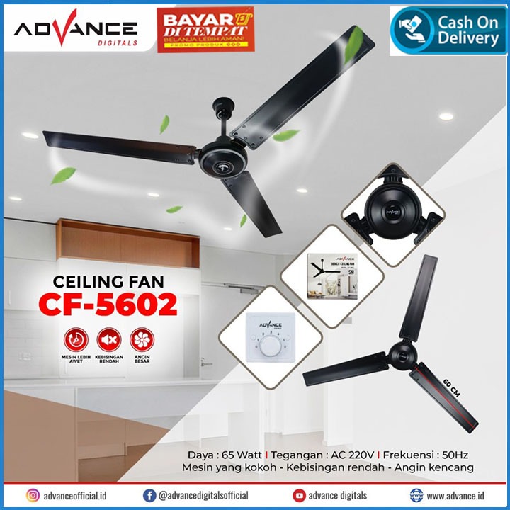 ADVANCE CEILING FAN CF-5603 / KIPAS ANGIN GANTUNG PLAFON BALING BESI 56INCH KIPAS ANGIN ATAP BESAR