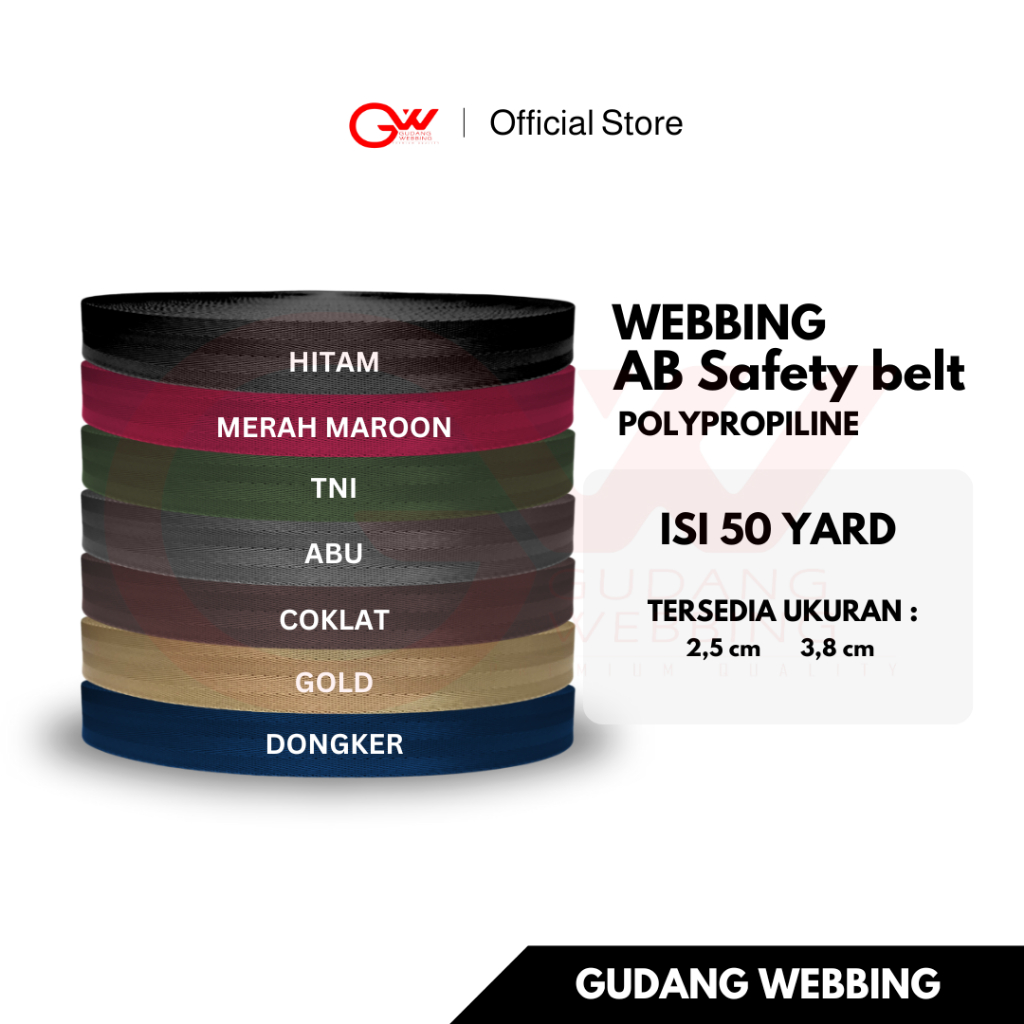 Tali Webbing 25mm / KTB / AB Safetybelt 2,5CM - ECERAN