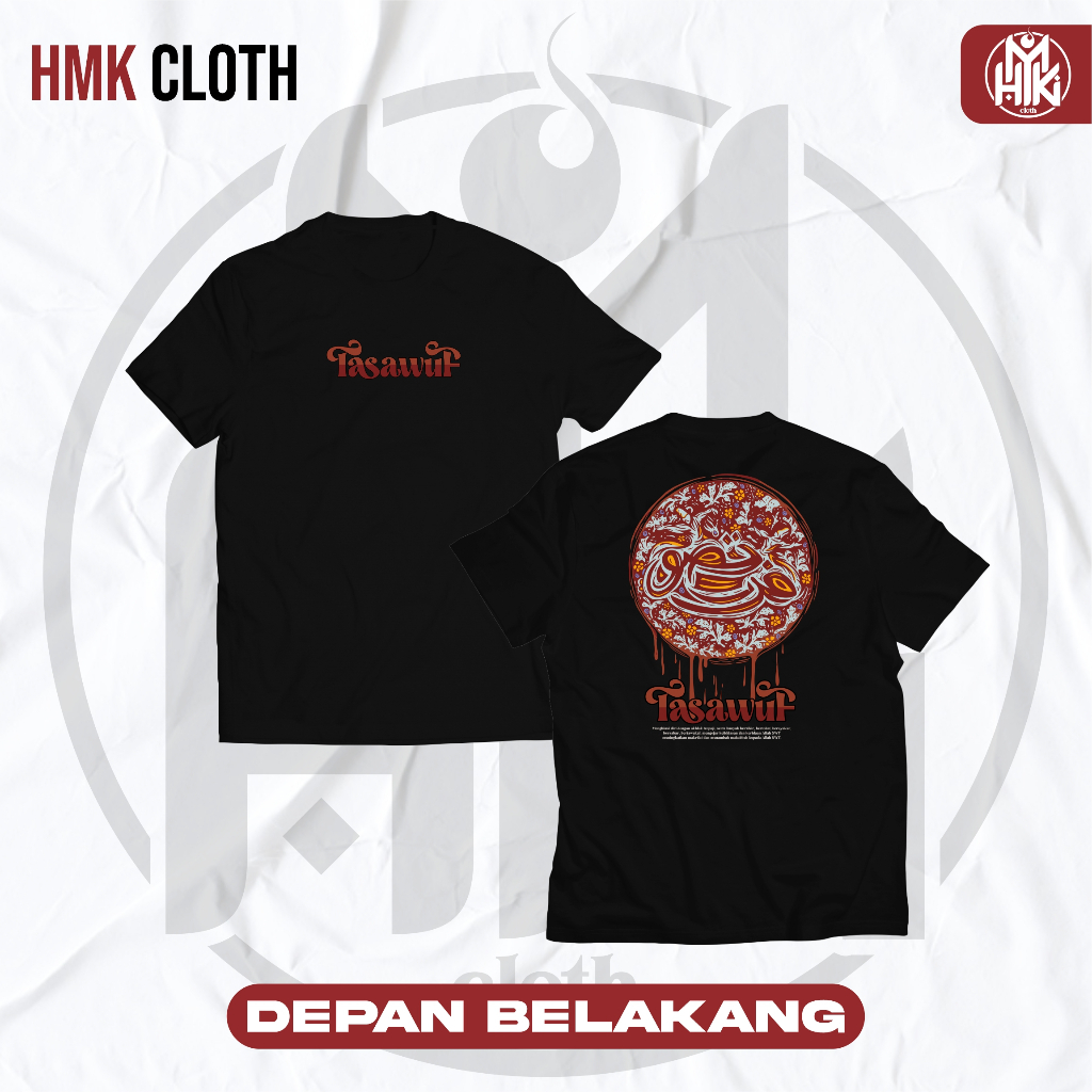 KAOS HMK CLOTH - TASAWUF | kaos distro | kaos wanita dan pria | kaos hitam | kaos santri | kaos dakw