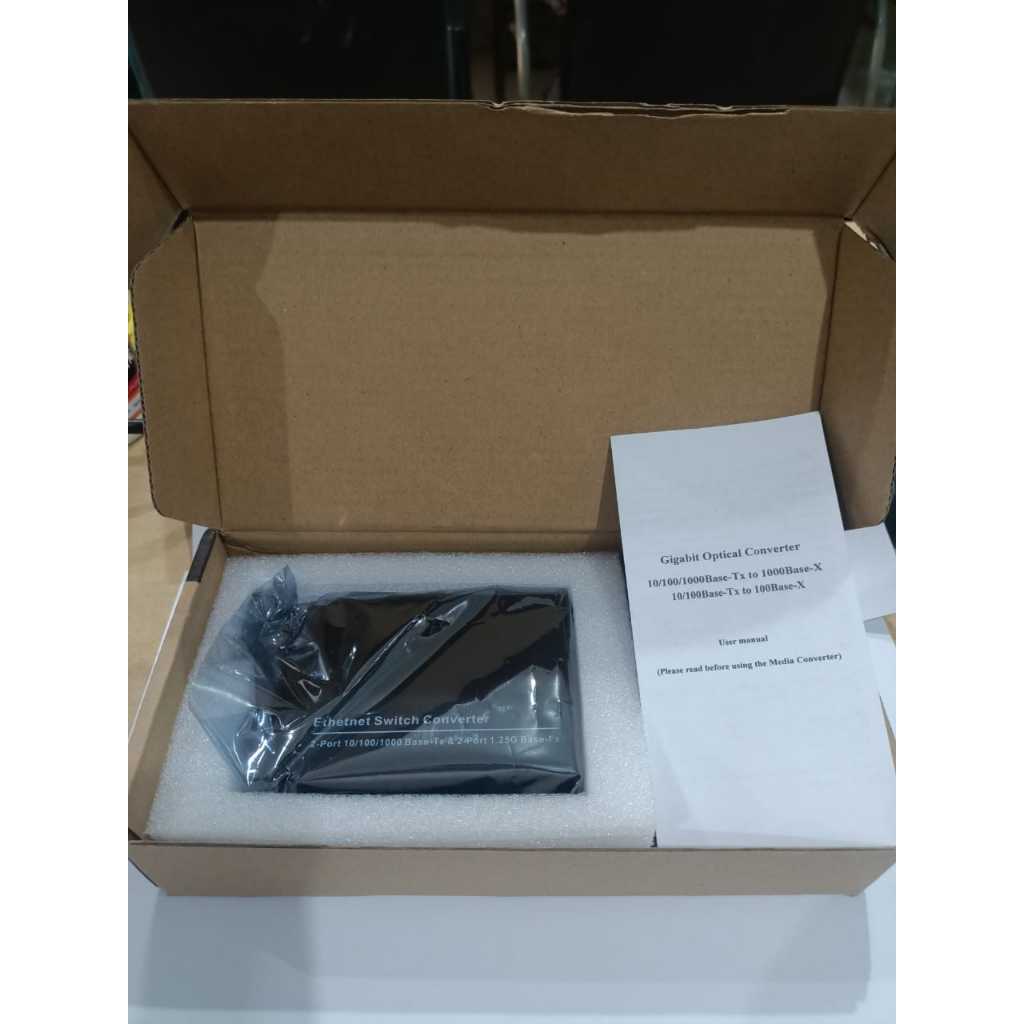 Fiber Media Converter 2 FO 2 LAN Gigabit POE Switch Fiber Optic HTB 2 SC