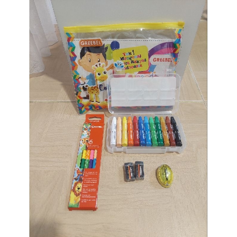 

Grebeel Stationery Set Coloring Book Set crayon pencil color Krayon Pensil warna