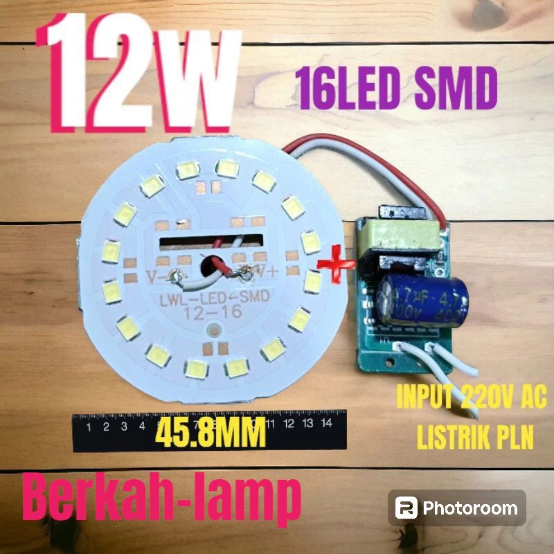 1set pcb LED & driver 12wat 16cip LED smd