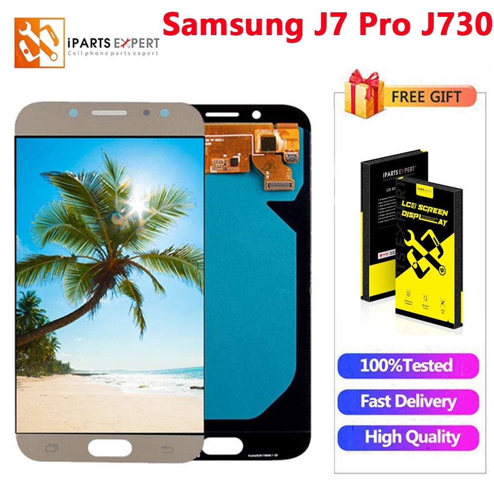 IPARTSEXPERT AMOLED Original LCD HP For Samsung Galaxy J7 Pro 2017 J730 LCD Full Set Touch Screen Se