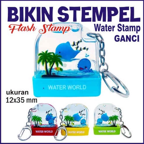 

KODE L12T Stempel Warna Flash Nama air Water Stamp gantungan kunci