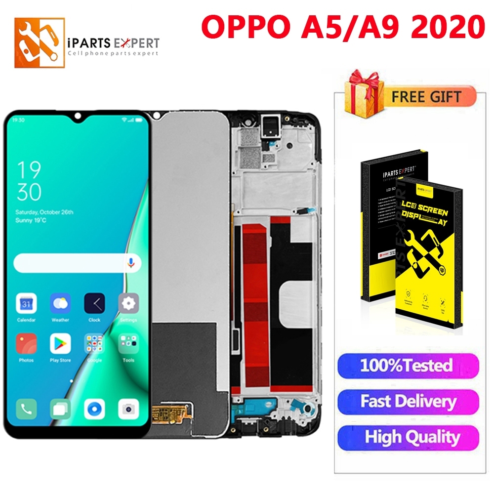 IPARTSEXPERT LCD Asli untuk OPPO A9 2020 LCD Oppo A5 2020 A31 LCD Layar Sentuh Digitizer Bagian Peng