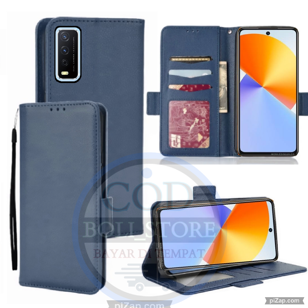 CASE HP VIVO Y12S - CASING DOMPET-FLIP COVER LEATHER-SARUNG BUKU HP