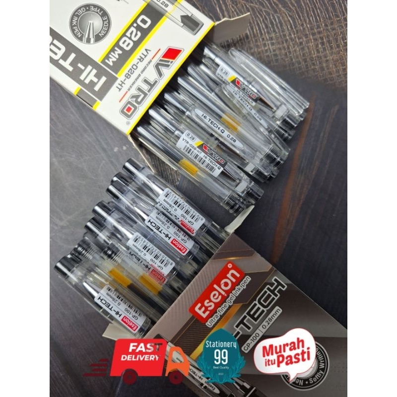 

Hi-Tech 0.28mm/Pulpen Hi-Tech/Ballpen/Pena Hitam/HITECH Stationery/VTRo-TECH