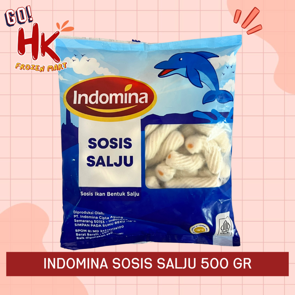 

Indomina Sosis Salju 500gr | olahan ikan isi sosis suki seblak bakar HK Frozen Mart
