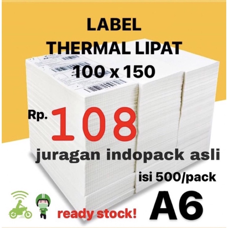 

KODE N63D LABEL STICKER THERMAL LIPAT 1 X 15 BARCODE 1X15 UKURAN A6