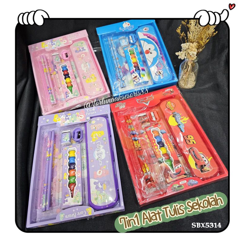 

7IN1 ALAT TULIS SEKOLAH / SET KOTAK PENCIL CRAYON PENGGGARIS PENGHAPUS RAUTAN PENSIL / SET ALAT TULIS KARAKTER / CUTE STATIONARY SET / SBX5314