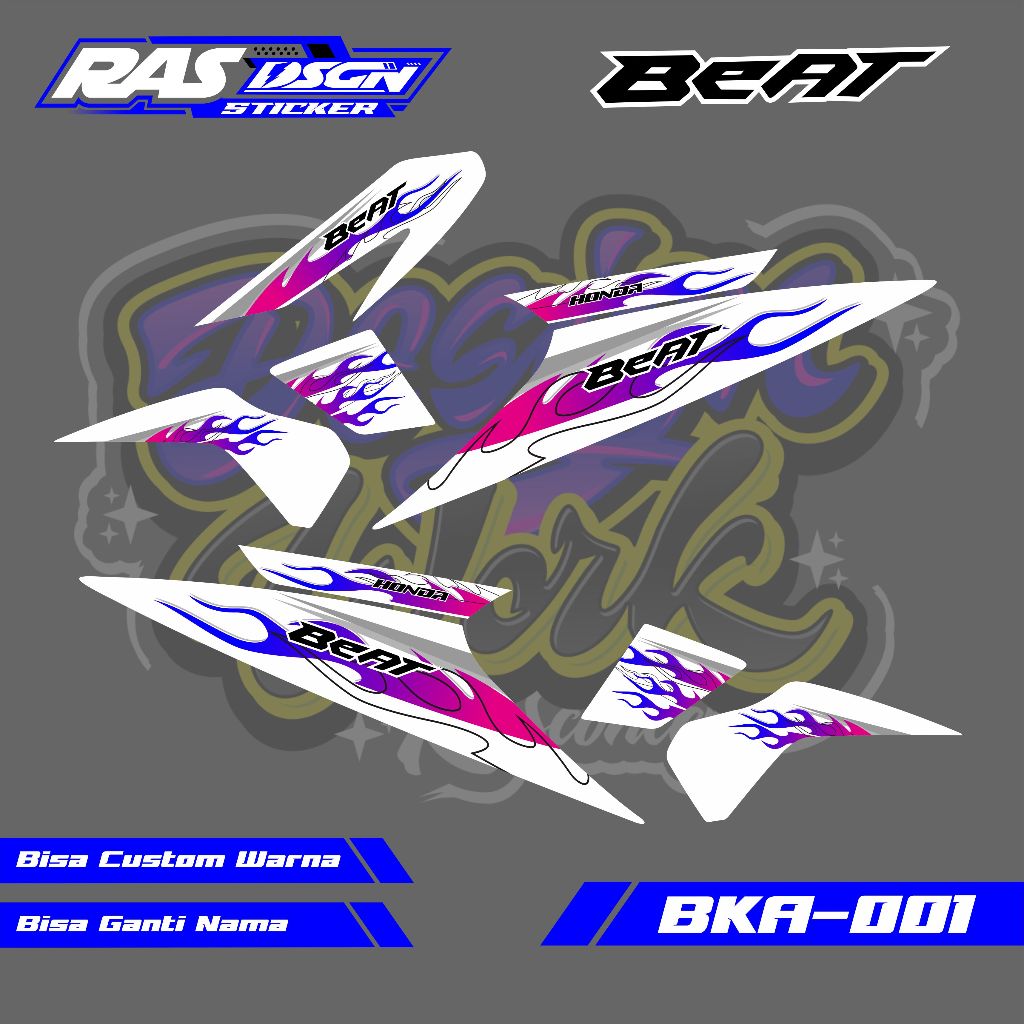 Stiker Striping Custom Beat Karbu Model Api / Striping Custom Api Beat Karbu  / Striping Beat Karbu