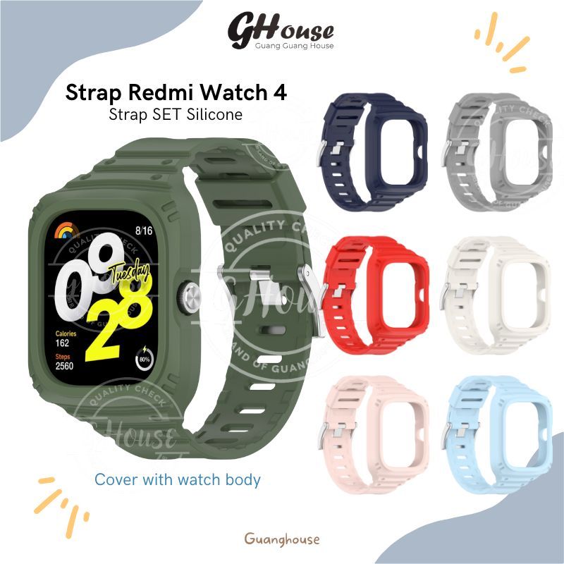 Strap Redmi Watch 4 Set Silicone Tali Jam Xiaomi Redmi Watch 4 Strap Bahan Silikon Full Set