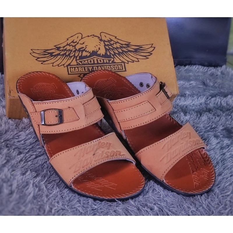 SANDAL PRIA 100%  KULIT ASLI  HURLEY DAVIDSON//SANDAL SLOP PRIA//SANDAL JAPIT PRIA