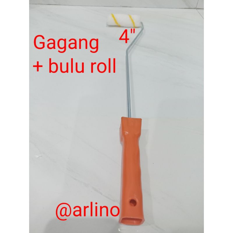 kuas roll cat kapal minyak air tembok 4 inch murah merah owner set / kuas roller kecil bulu domba