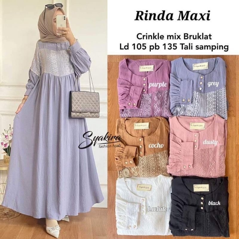 GAMIS RINDA RENDA BRUKAT CRINKLE AIRFLOW PREMIUM