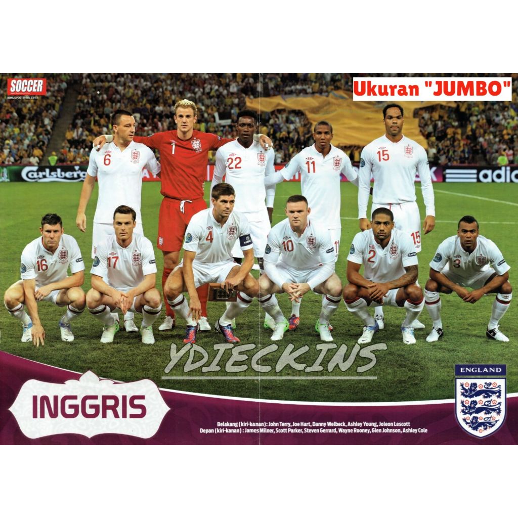 Koleksi Hobi Bola Edisi Poster Tabloid Soccer TimNas Inggris EURO 2012