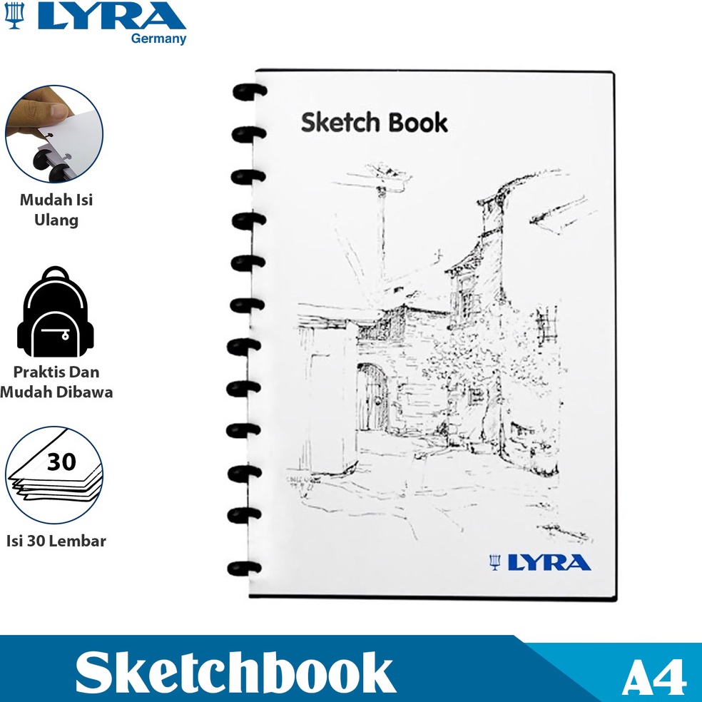 

KODE N79D Lyra Buku Sketsa Ukuran A4 3 Lembar Sketch Book Binder Buku Bergambar Lyr92126
