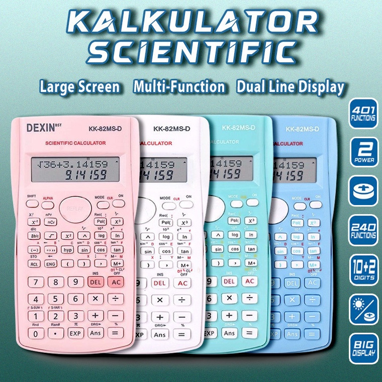 

KODE O7S Kalkulator Color Function Scientific Kalkulator 24 Fungsi Kalkulasi 3 Warna 17 scientific calculator