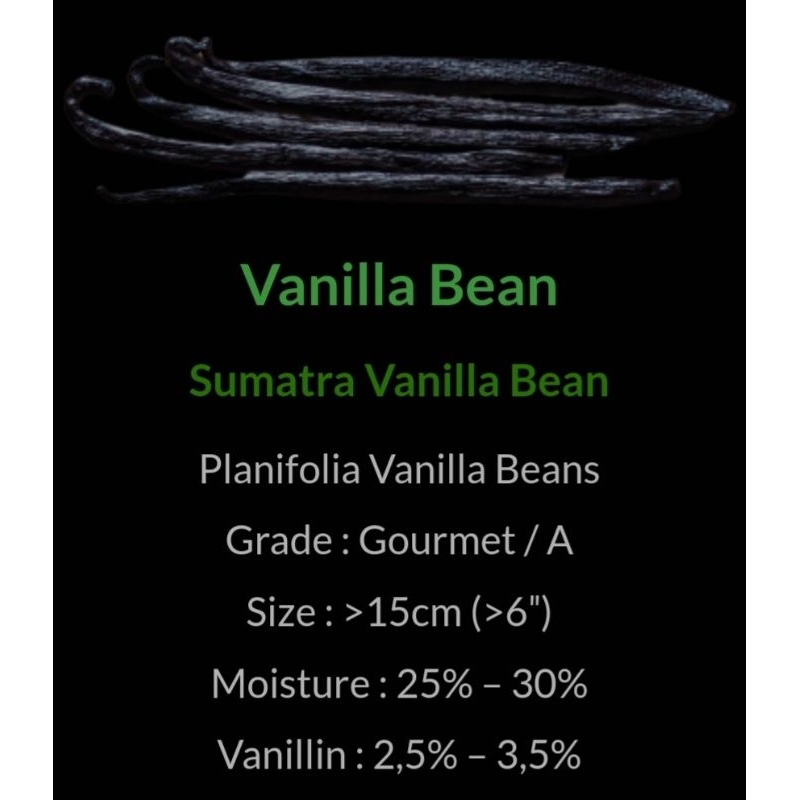 

Bikin Sehat Vanilla Beans Planifolia Grade A dan Bikin Sehat Vanilla Beans Tahitensis Grade B/ per 1 Kg