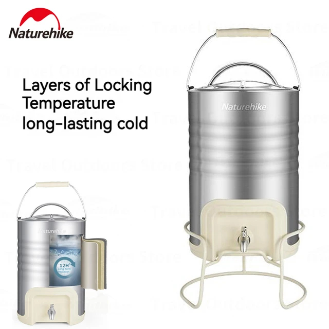 TERMOS STAINLESS STEEL RETRO INSULATED BUCKET NATUREHIKE CNH22SN006 TEMPAT MINUM AIR DINGIN PANAS PI