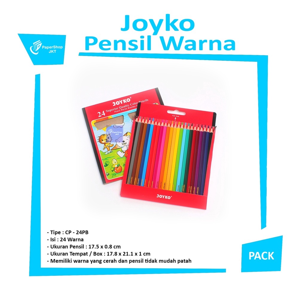 

KODE A85F JOYKO Pencil Color CP24PB Pensil Warna 24 Set