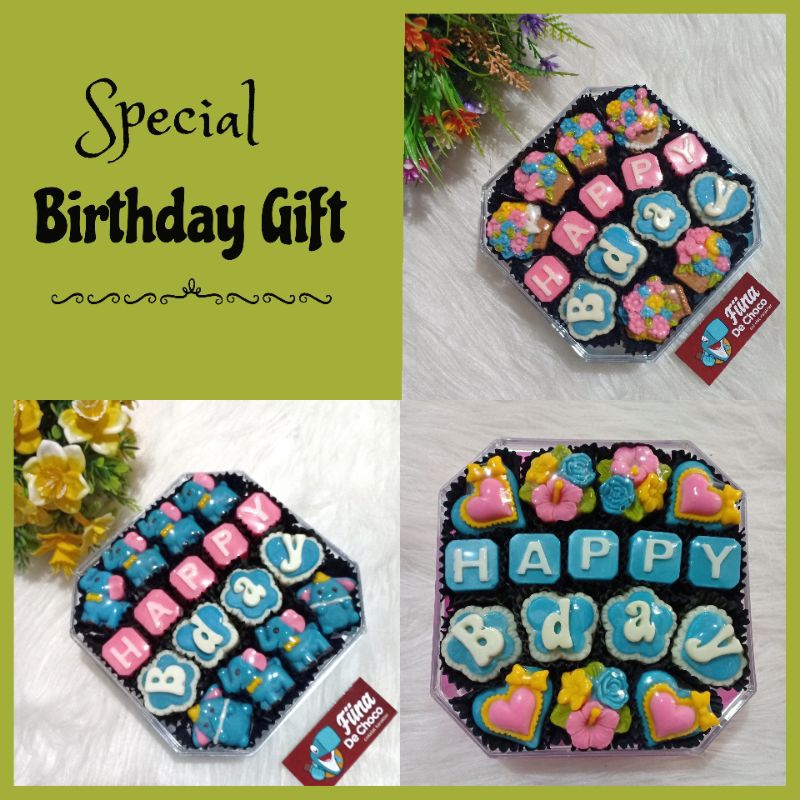 

Hadiah Ulang tahun Cokelat kemasan toples 250