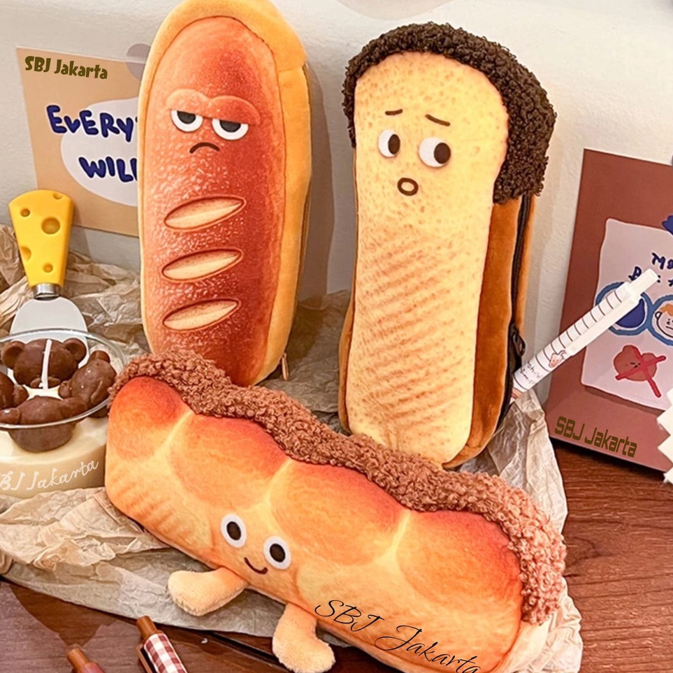 

KODE P87K Tempat pensil kain Kotak pensil Pencil case karakter roti french toast