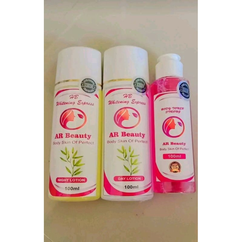 ✨Ar beauty✨PAKET HEMAT HB WHITENING EXPRESS || TONER BADAN STRONG || DOSIS 1 AR BEAUTY