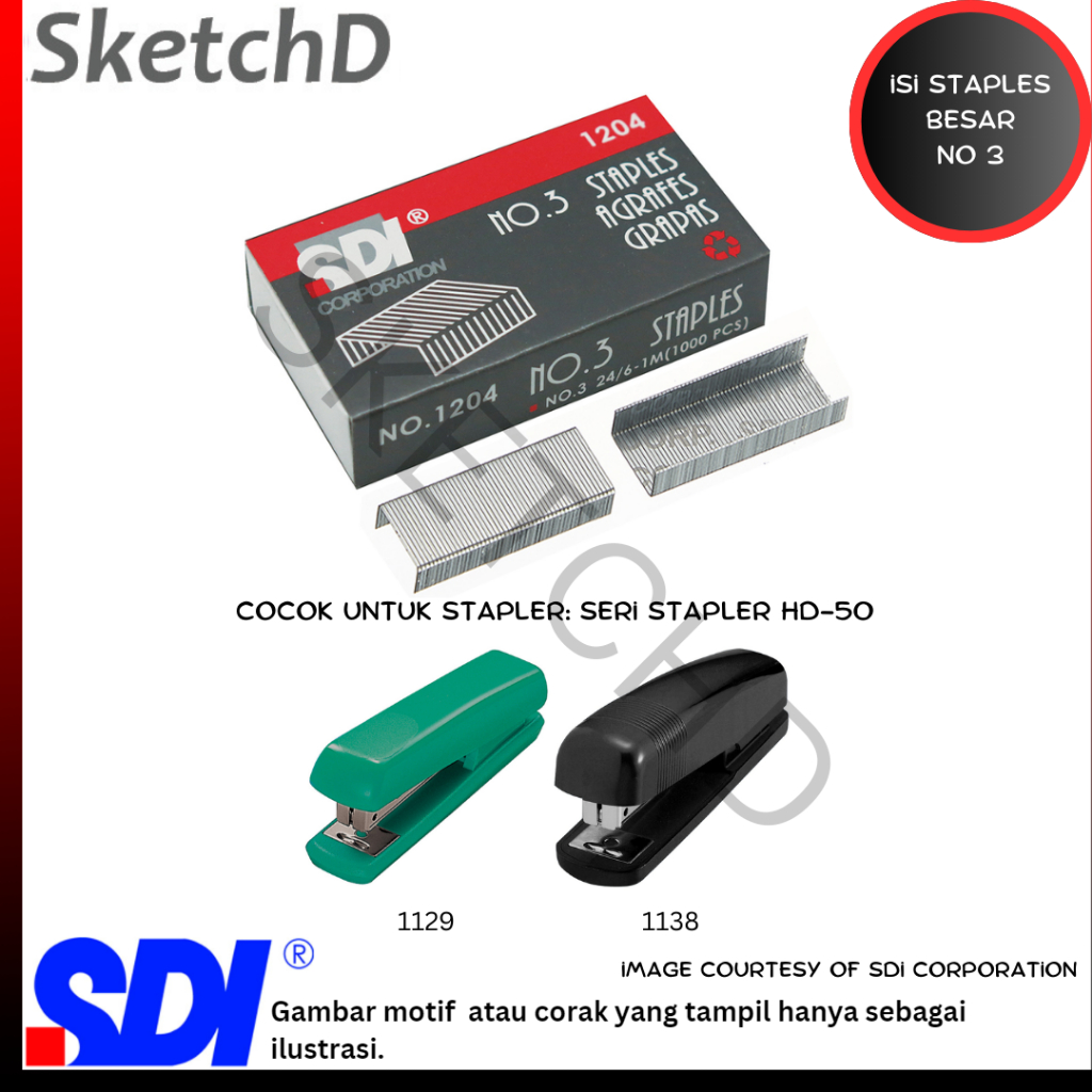 

Isi Staples besar No 3 SDI - peluru hekter stapler HD50