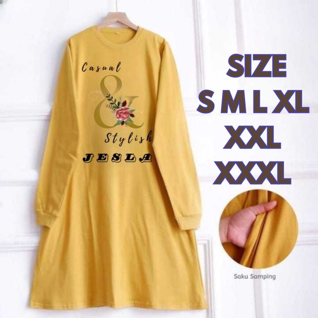 Baju Tunik Wanita Oversize And Tunik BO Size S M L XL XXL XXXL Bahan Katun Combed Aplikasi Sablon Pr