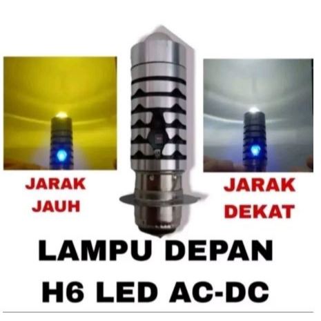 Lampu Utama H6 LED Laser Senja Biru High Low Jauh Dekat Putih Kuning