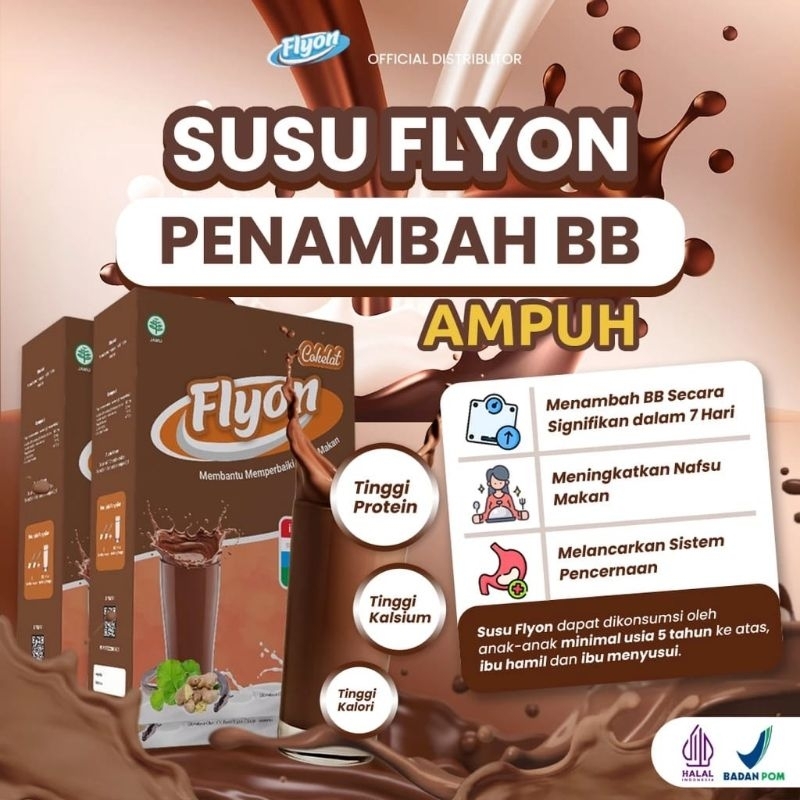 

Susu Flyon Susu Penggemuk Badan Penambah Berat badan BPOM ORIGINAL