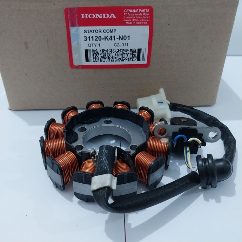 savana_bels - stator comp spul motor honda new supra x 125 fi blade 125 fi k41 original