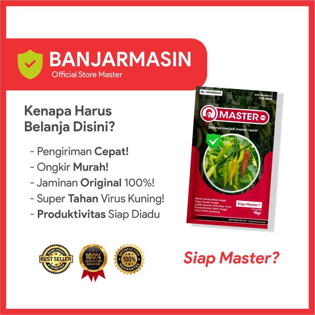 Benih Bibit Cabe Rawit -  MASTER - 1750 butir - Banjarmasin