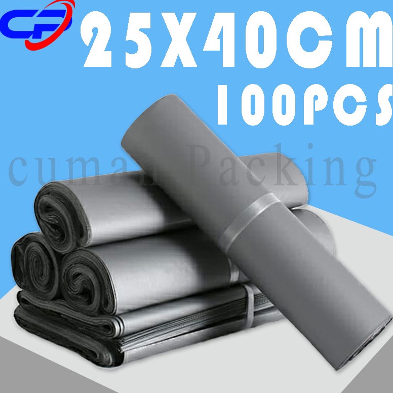 

KODE T46K Plastik Packing Polymailer LDPE SILVER 25X4CM Lem Perekat Anti Plong Tebal Online Shop