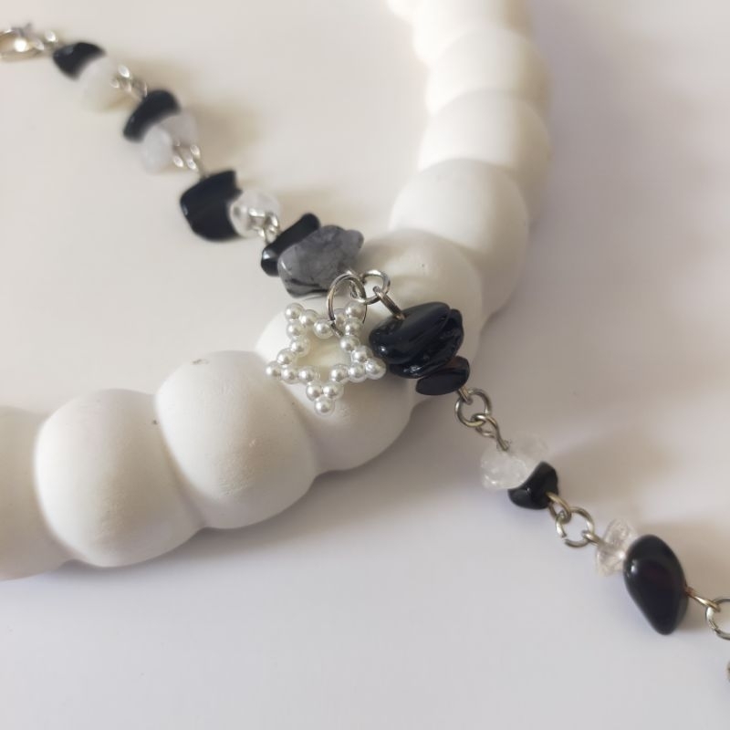 Gelang Rantai Stone | Gelang Rantai Aesthetic Non-Stainless Steel