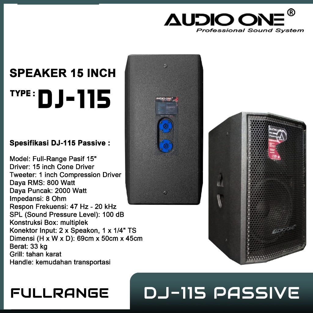 paket sound system Speaker 15inch aktif fullrange plus subwoofer aktif 15inch Series DJ115 AKTIF OUT