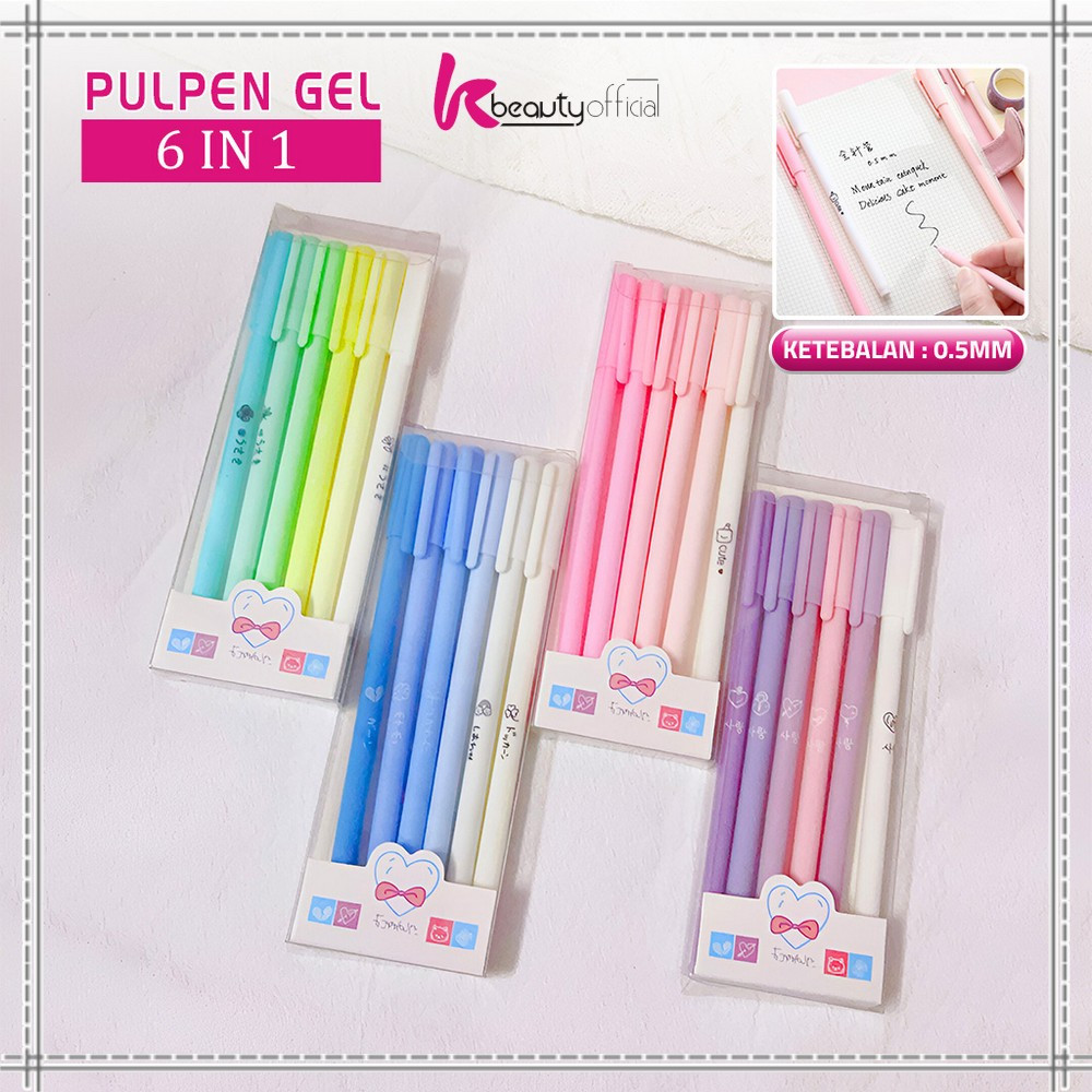 

KB-A48 Pulpen Gel 6IN1 Motif Polos Warna Pastel Gaya Korea / Alat Tulis Pena Cair 0.5mm / Pena Rainbow Perlengkapan Sekolah Import
