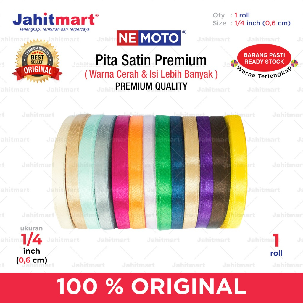 

Pita Satin Premium 1/4inch - 0.635cm per Roll
