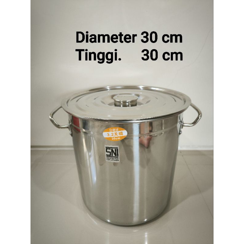 Panci stainless stocpot tinggi calypso/panci serbaguna 30 cm