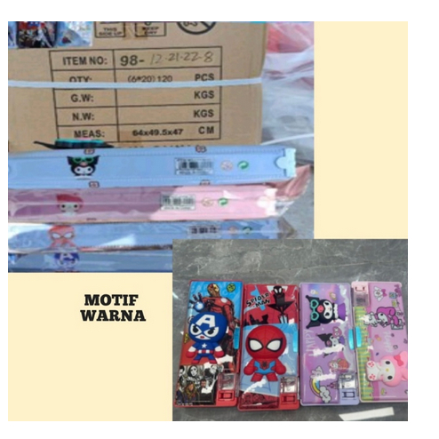 

ID KOTAK PENSIL MAGNET KUROMI UNICORN SPIDERMAN LPY98 SQUIZZY 22*10*5 CM TEMPAT PENSIL MAGNET