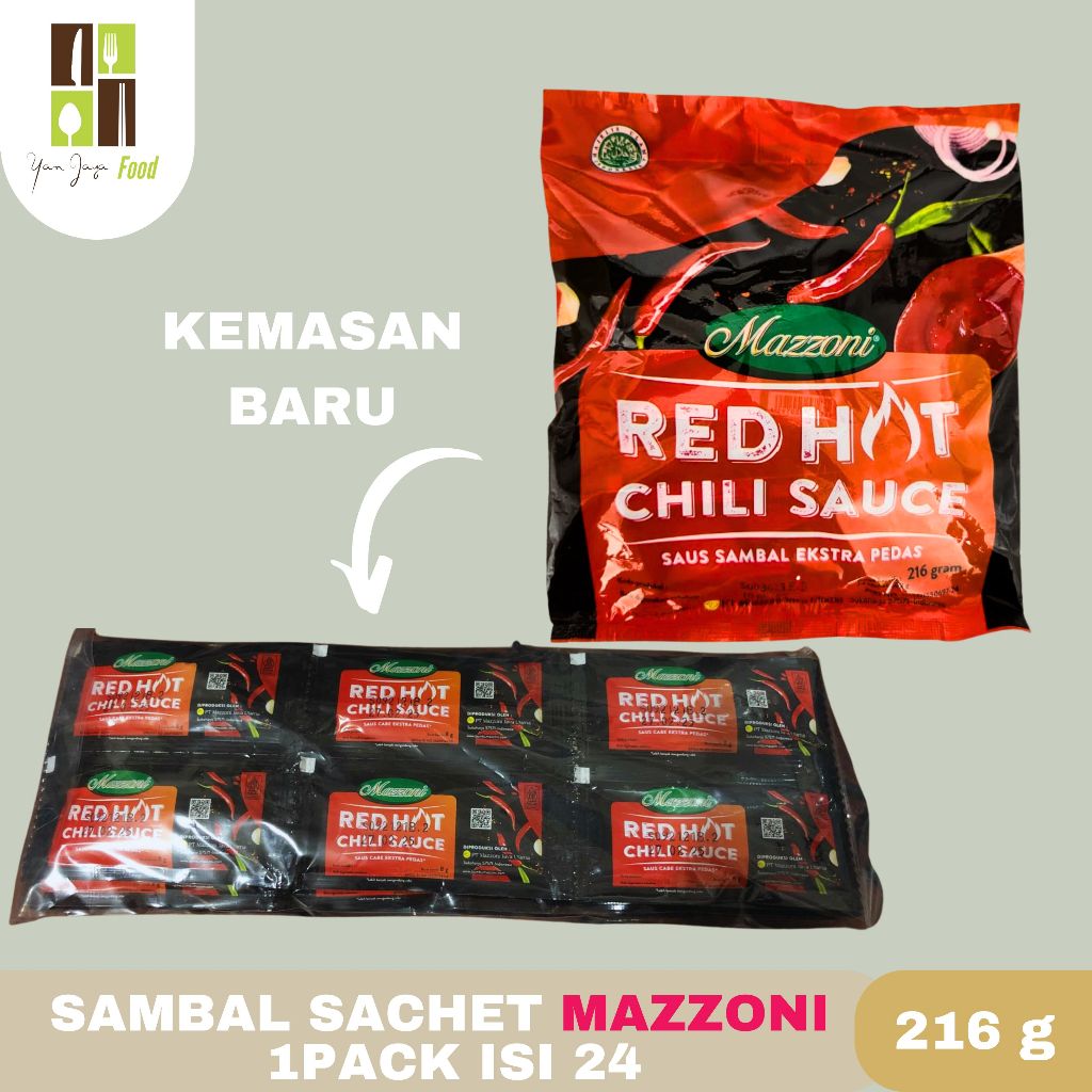 

Mazzoni Saus Sachet Pedas / Saus / Saos / Sauce Red Hot Chili [@9gr isi 24]