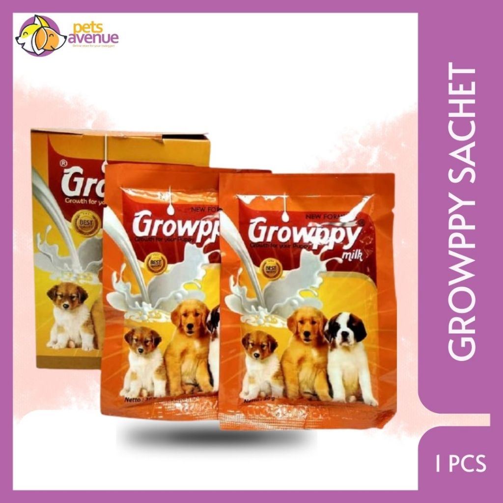 susu bubuk anak anjing - growppy dog milk sachet 30 gr - susu anjing