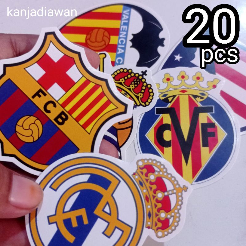 

Stiker Logo Sepak Bola La Liga Spanyol 20pc Stiker Logo Club Spanyol