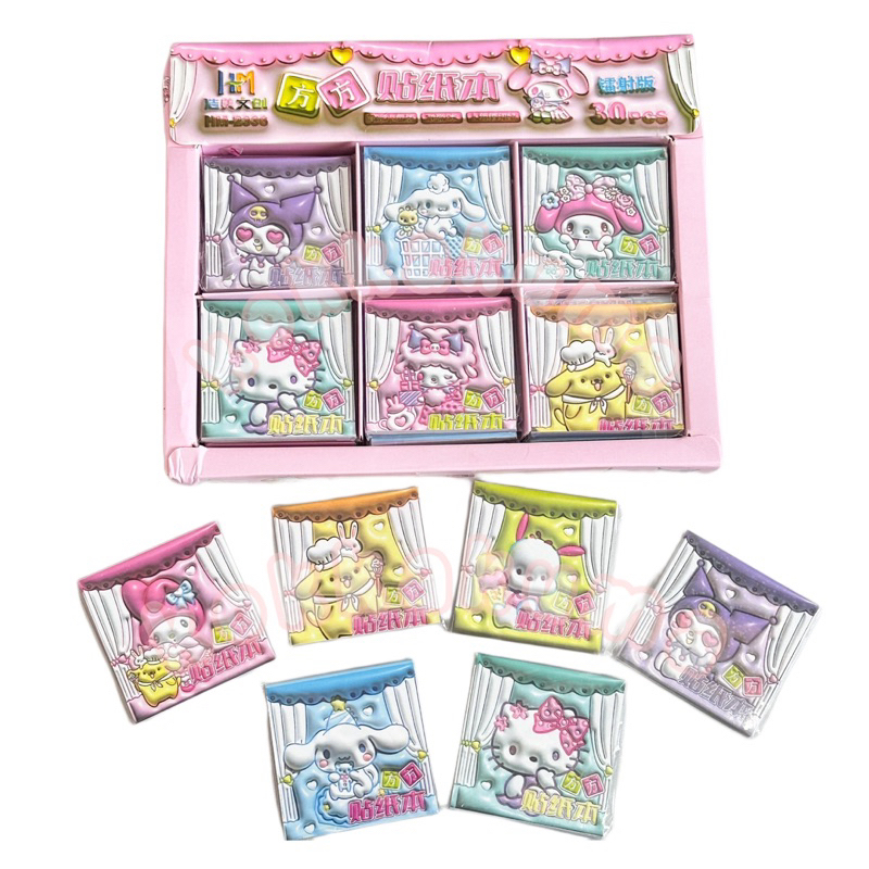 

( LLM ) SANRIO Mini Sticker Book Kode Keping Waterproof Character Buku Stiker