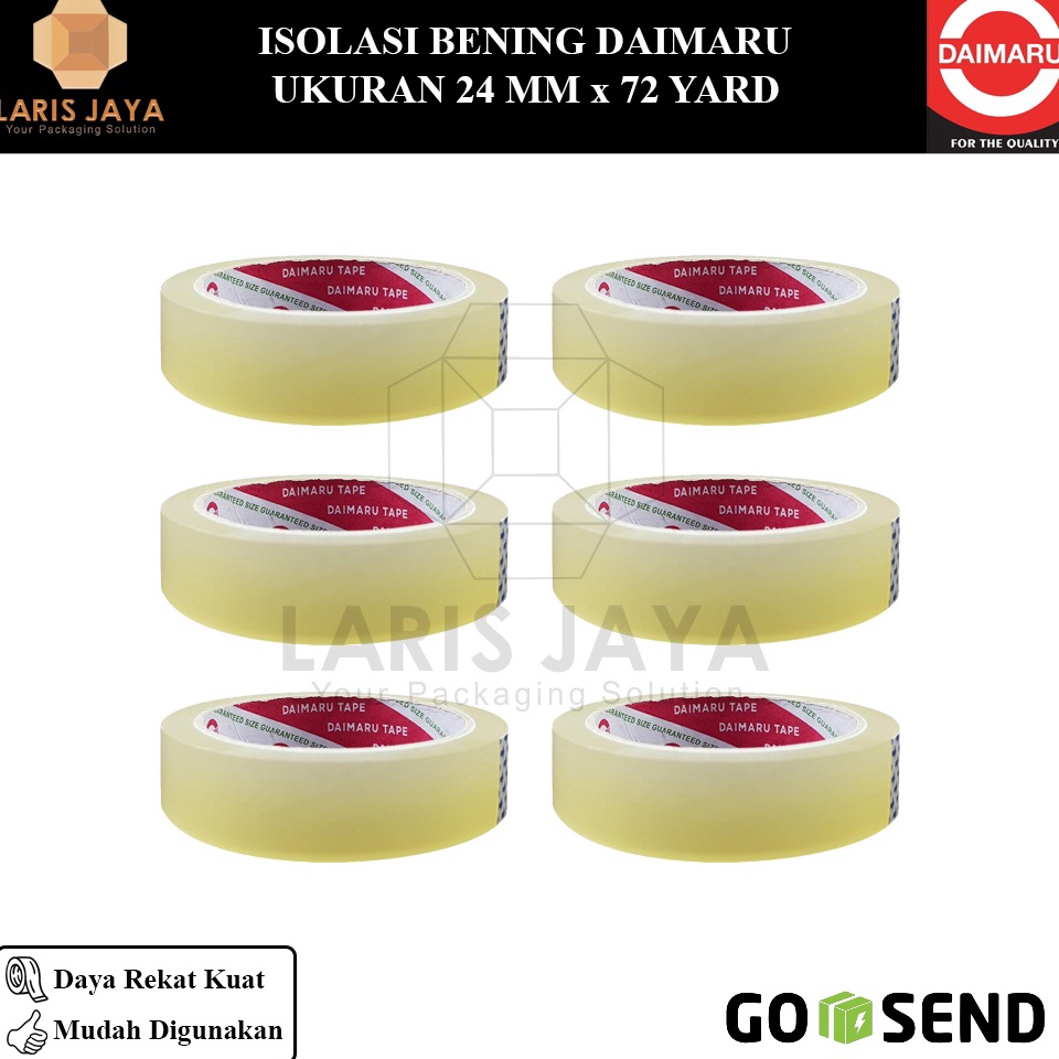 

KODE L13C Paket Isolasi Kecil 1 Slop Isi 6 Lakban Isolasi Selotip Tape Merk Daimaru 1 Inch 24 mm x 72 Yard Isolasi Bening 1 6 pcs