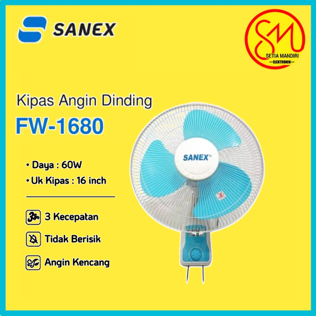 COD Wall Fan/Kipas Angin Dinding Sanex 16 inch FW1680