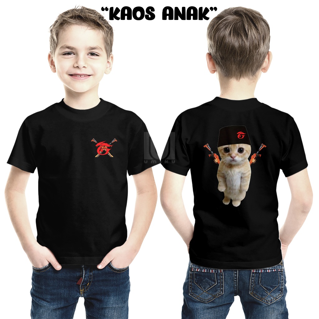 KAOS ANAK FREE FIRE - BAJU KUCING SG INCUBATOR FF - T-SHIRT GAME TERBARU - KAOS LENGAN PENDEK - COD